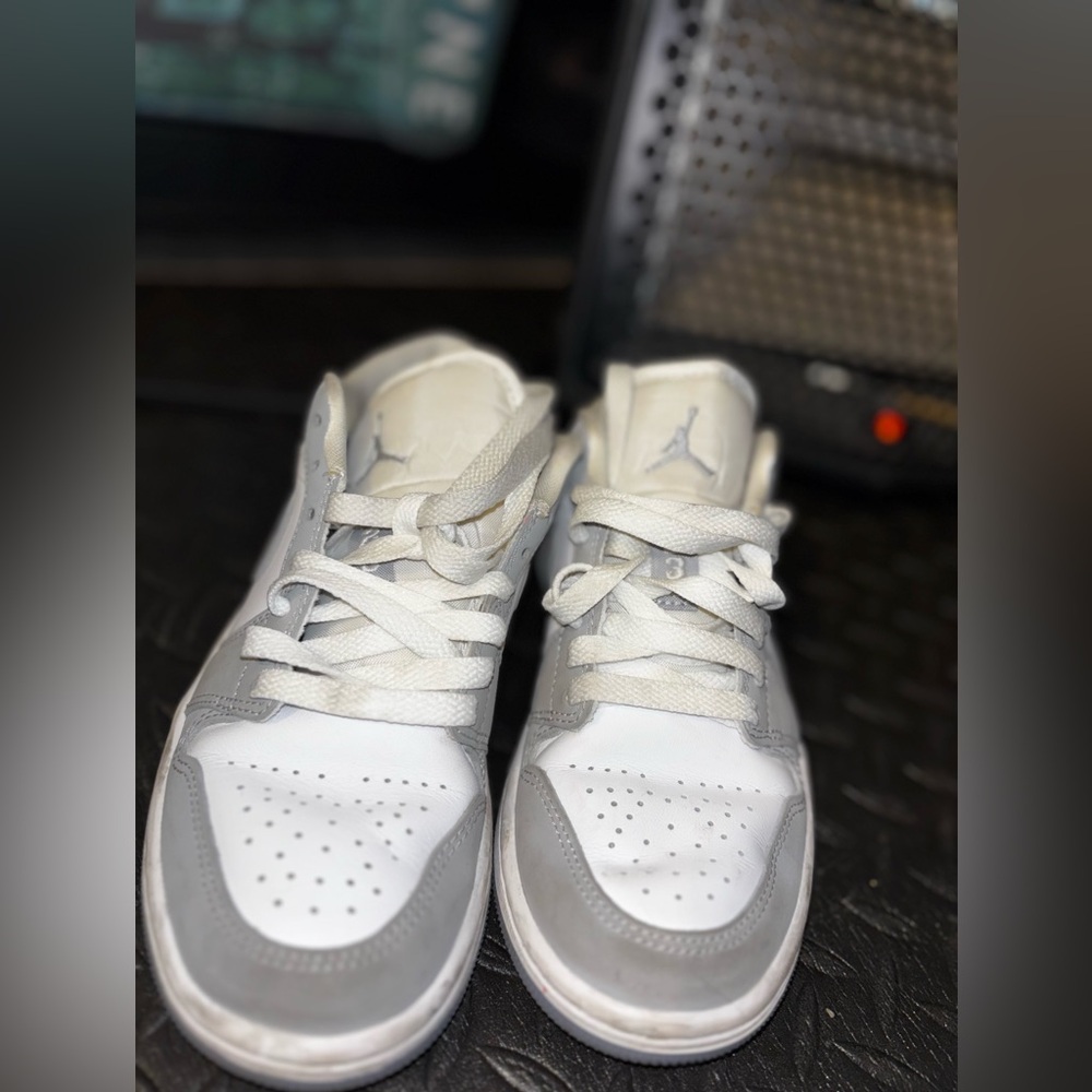 Jordan White and Gray Sneakers